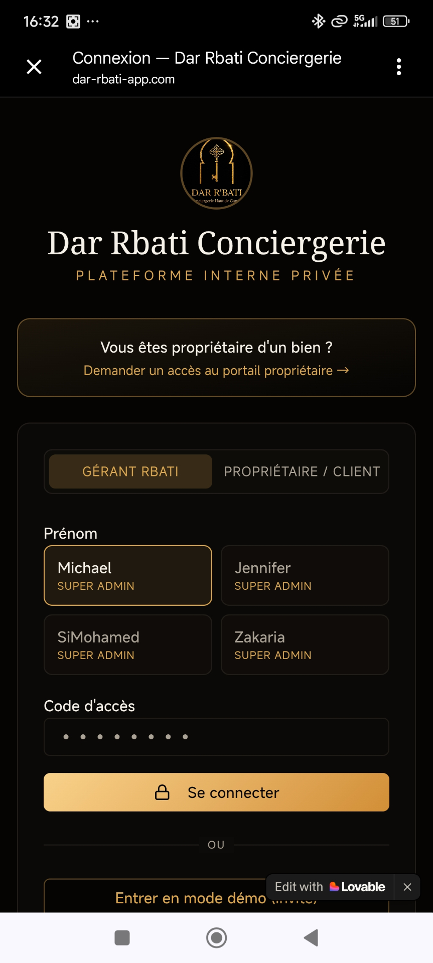 Connexion sécurisée