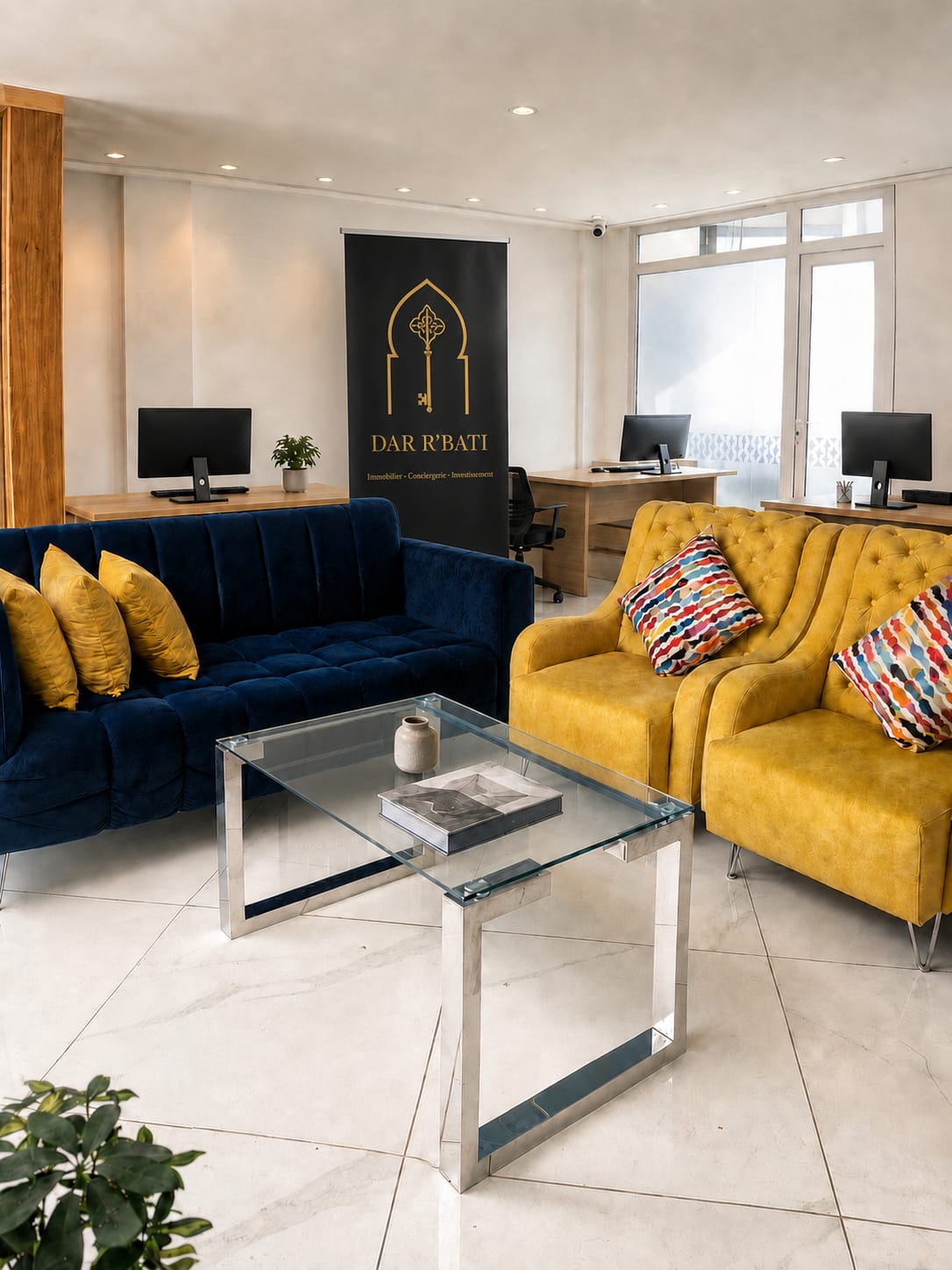 Espace d’accueil de l’agence Dar Rbati au centre d’Agadir